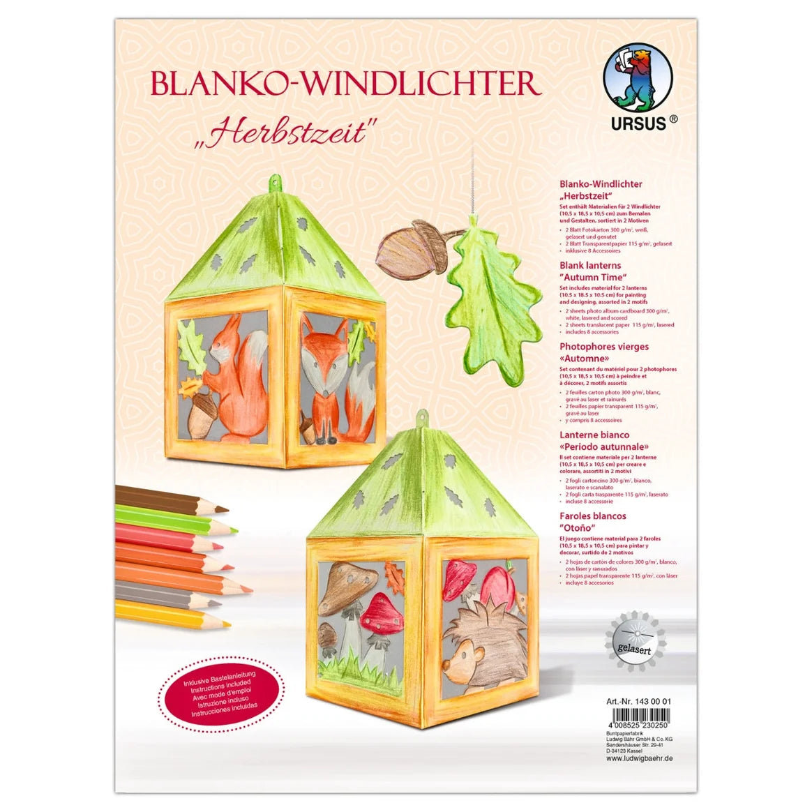 URSUS - Paper Lantern Kit Autumn Set of 2