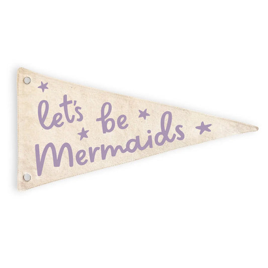 Cherrypick - Let's Be Mermaids Canvas Pennant Flag