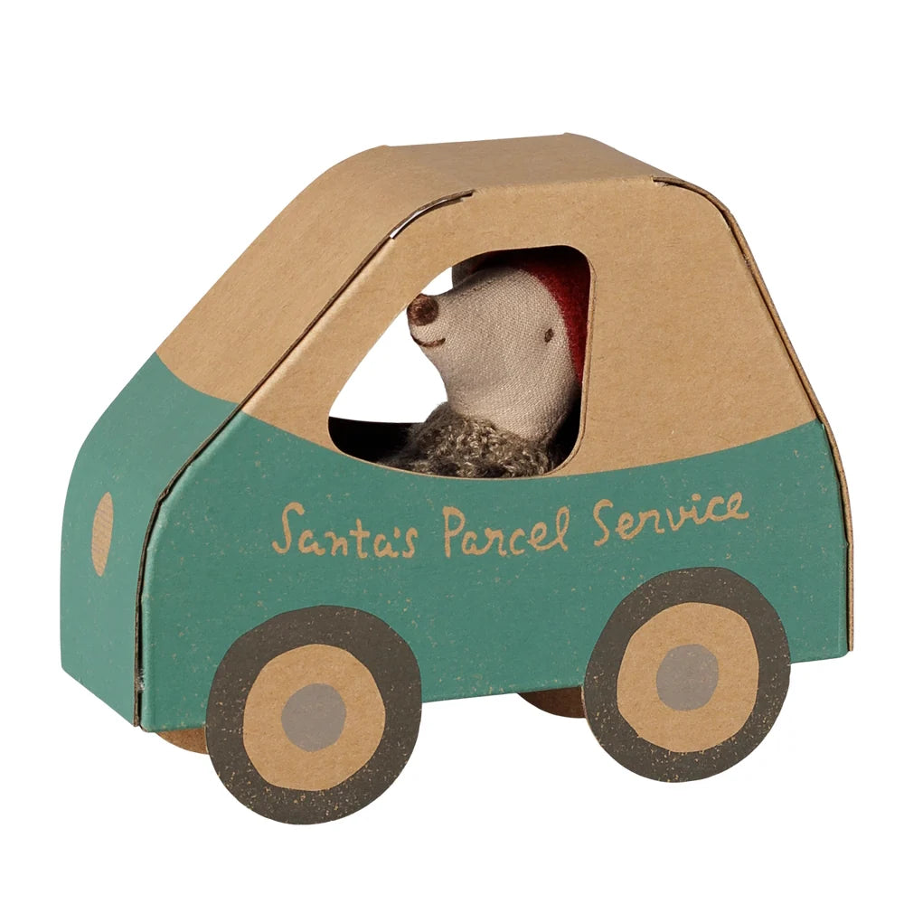 Maileg - Christmas Little Brother Mouse in Car Box