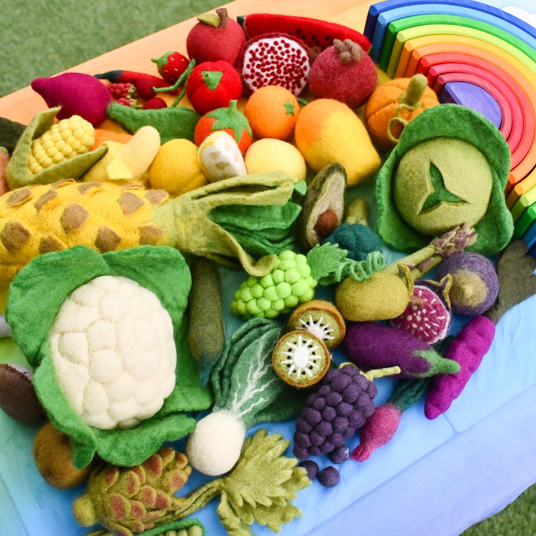 Tara Treasures Felt Vegetables and Fruits Set A - 14 pieces - Cheeky Junior
