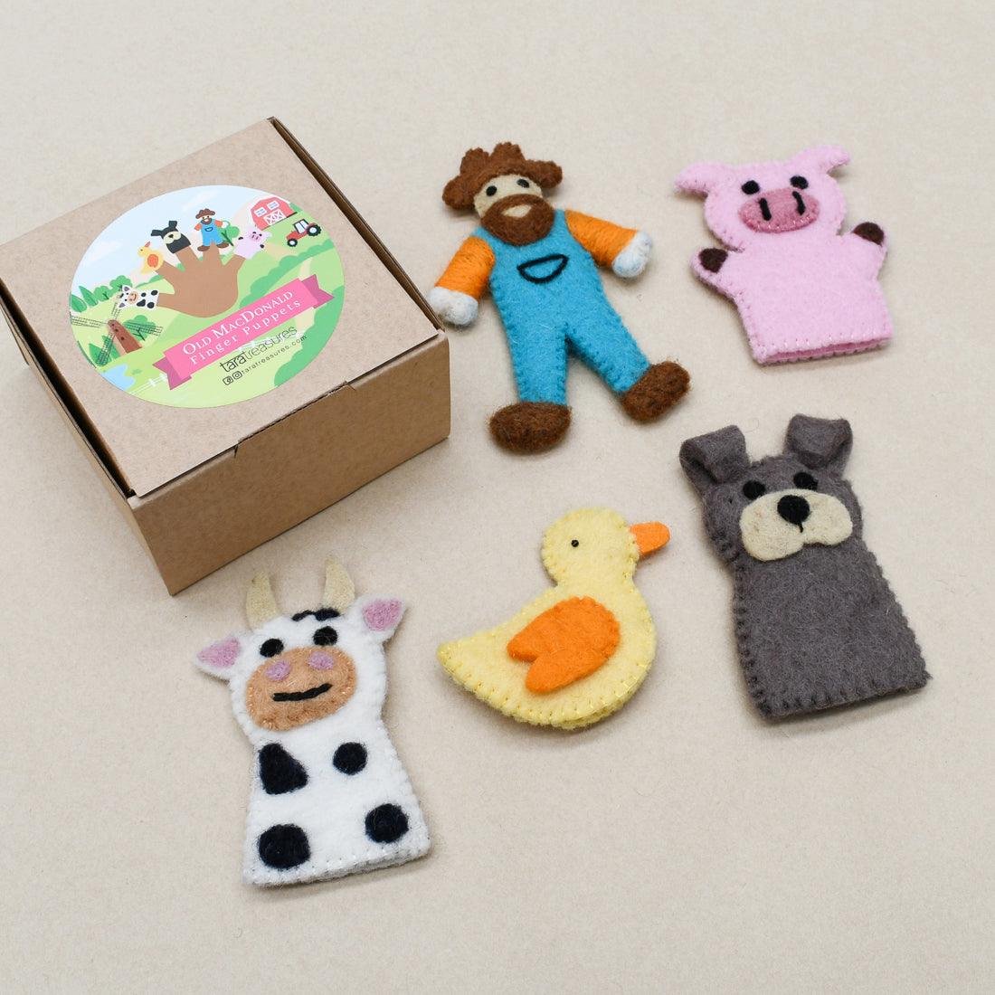 Tara Treasures Old MacDonald Farm Animals Finger Puppet Set A - Cheeky Junior