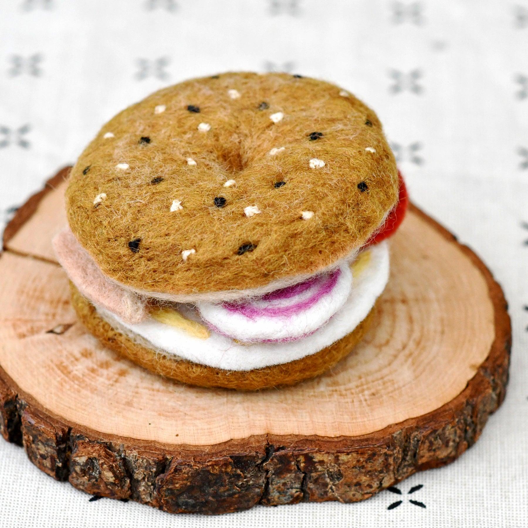 Tara Treasures Felt Bagel Stack Play Food Set - Cheeky Junior