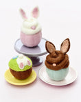 Load image into Gallery viewer, Tara Treasures Felt Easter Bunny Cupcakes Set of 3
