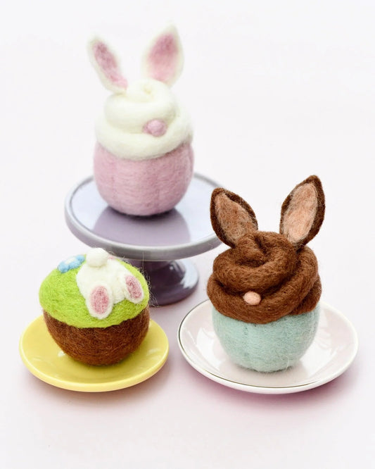 Tara Treasures Felt Easter Bunny Cupcakes Set of 3