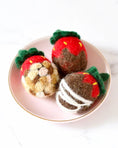 Load image into Gallery viewer, Tara Treasures Felt Chocolate Dipped Strawberries Set of 3
