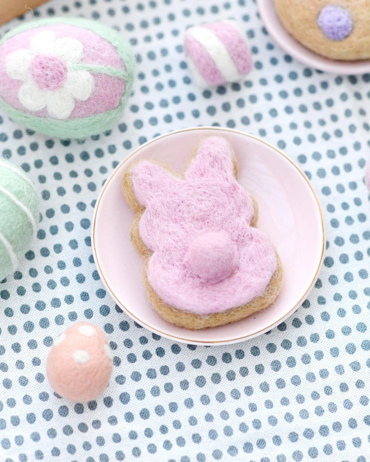 Tara Treasures Felt Easter Bunny Cookie (White, Pink and Mint) - Cheeky Junior