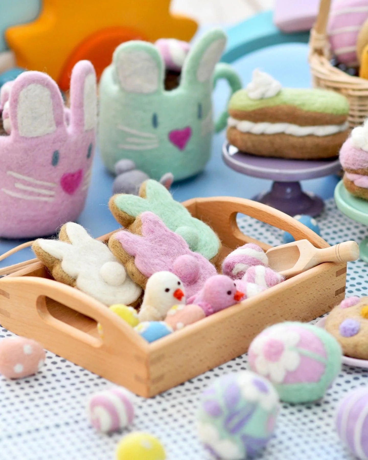 Tara Treasures Felt Easter Bunny Cookie (White, Pink and Mint)