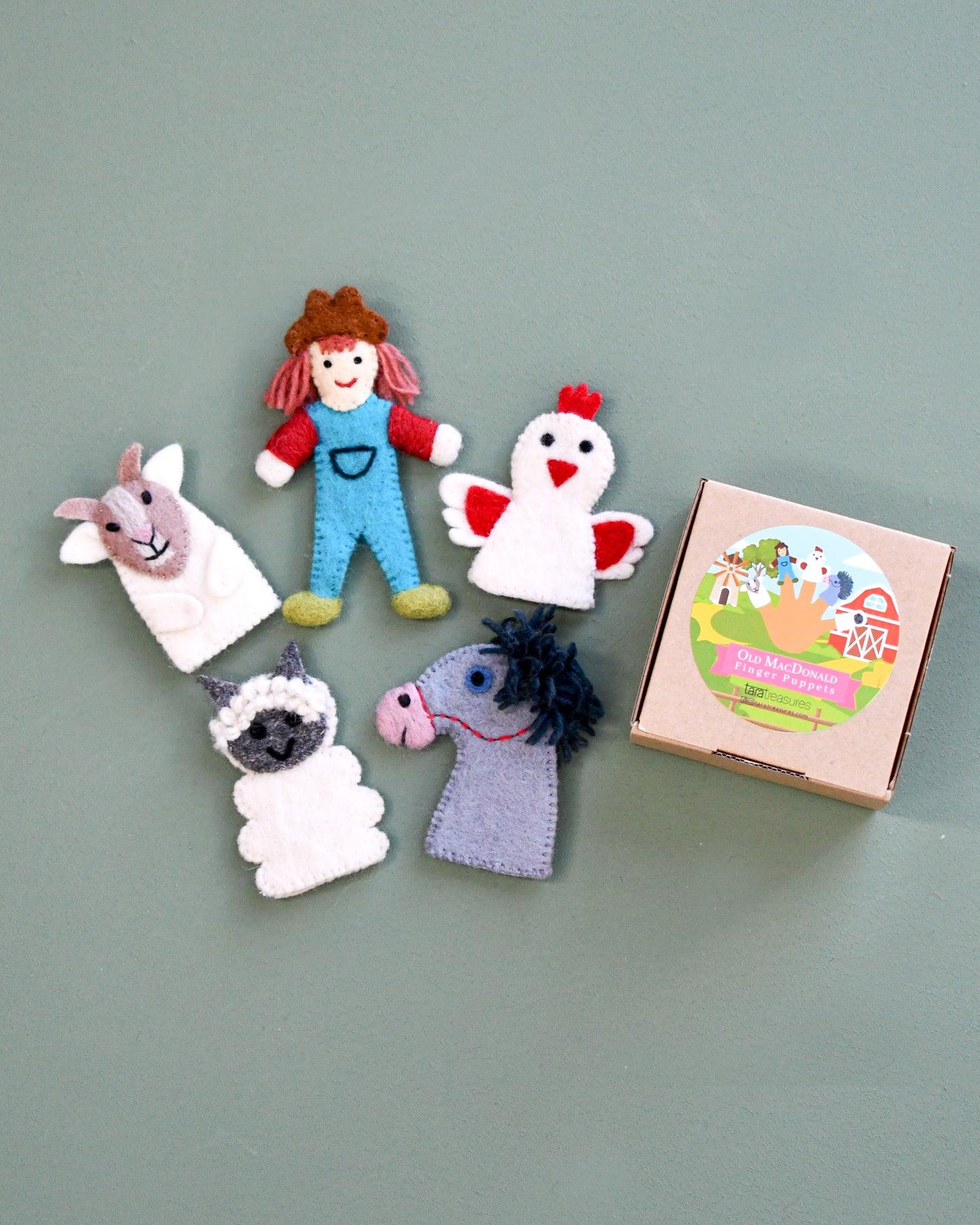 Tara Treasures Old MacDonald Farm Animals Finger Puppet Set B - Cheeky Junior