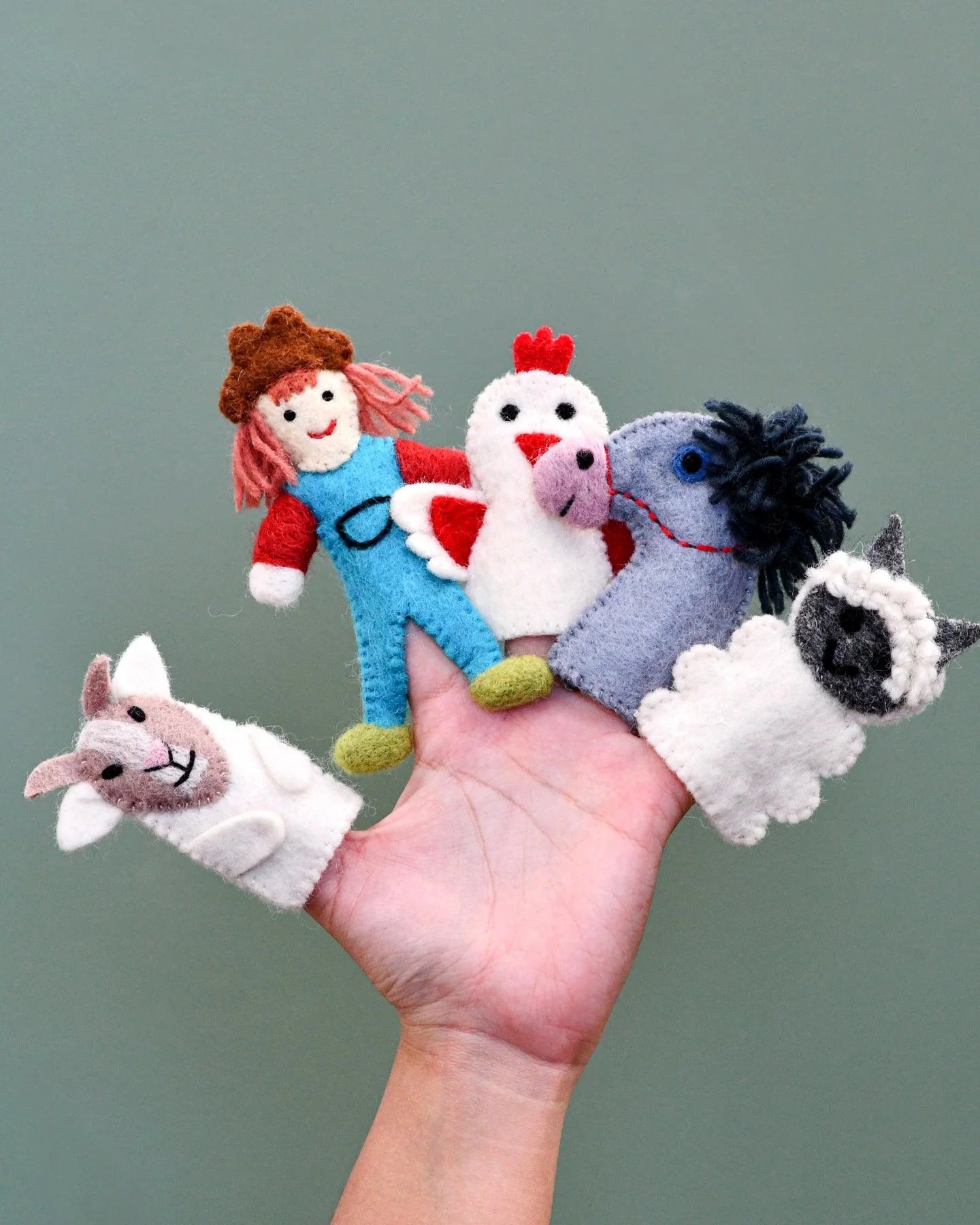 Tara Treasures Old MacDonald Farm Animals Finger Puppet Set B