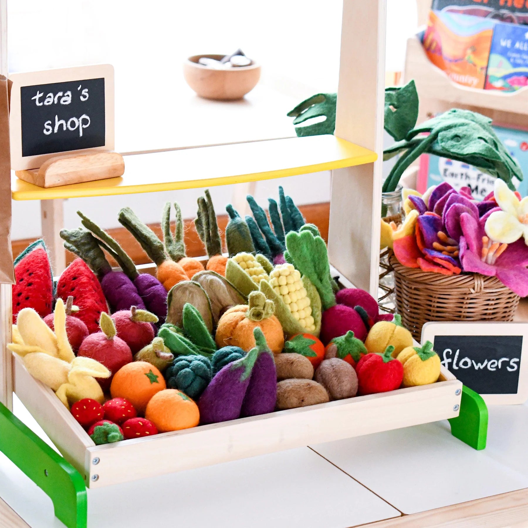 Tara Treasures Felt Vegetables and Fruits Set A - 14 pieces - Cheeky Junior