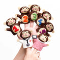 Load image into Gallery viewer, Tara Treasures Five Little Monkeys Finger Puppet Set
