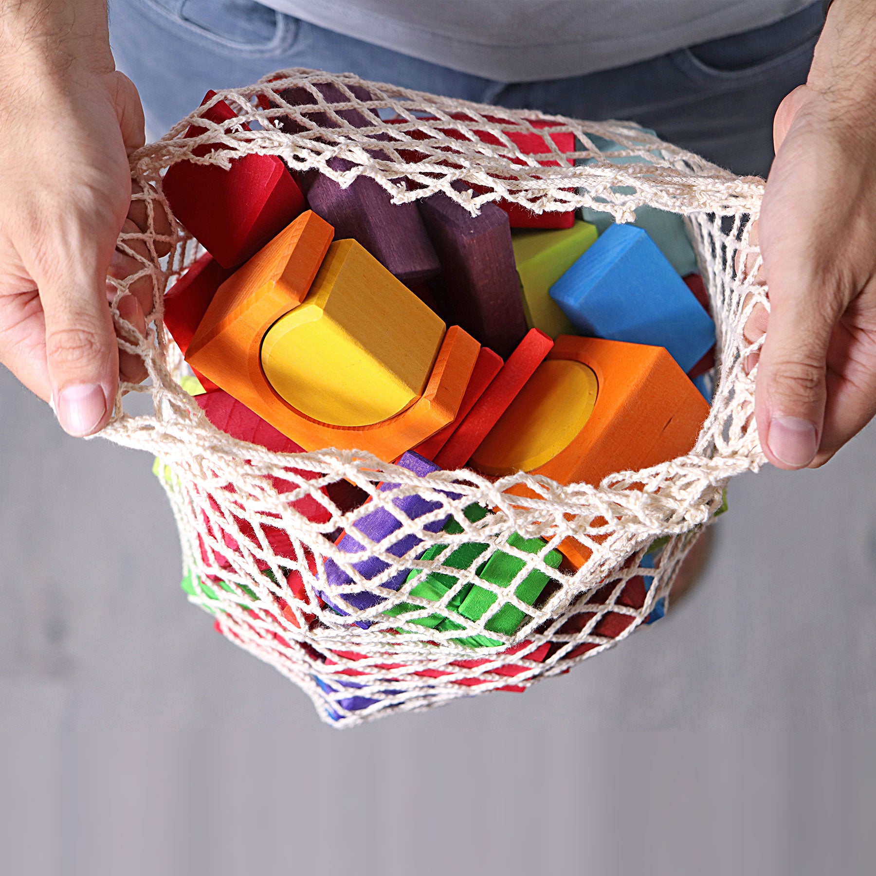 Grimm's Block Geometric 60 (Coloured and Natural) - Cheeky Junior