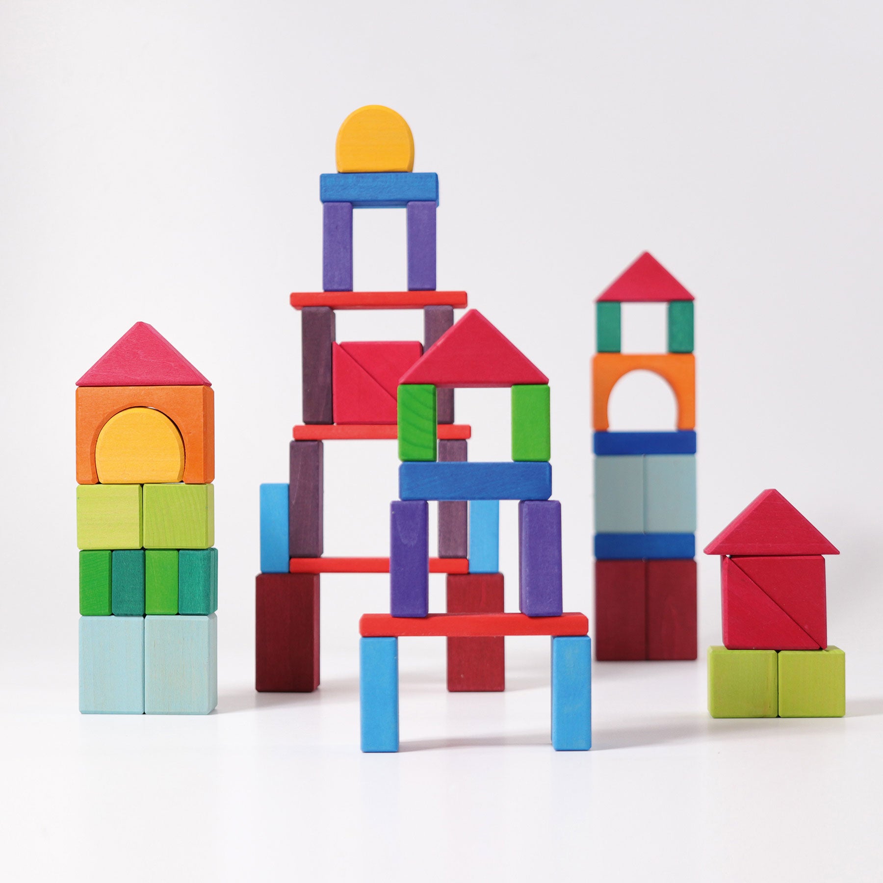 Grimm's Block Geometric 60 (Coloured and Natural) - Cheeky Junior