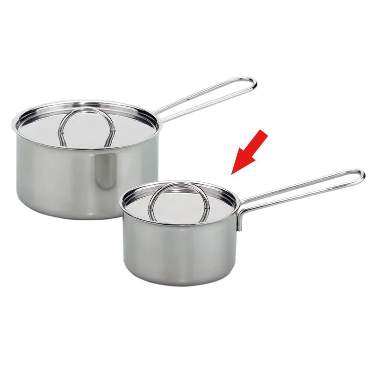Gluckskafer Stainless Steel Play Pot Saucepan with Steel Lid + Handle 9cm