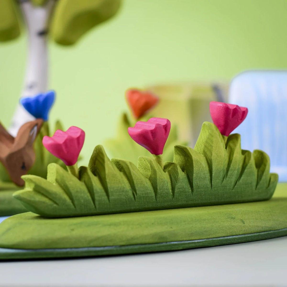 Bumbu Toys - Grass with Pink Flower Large