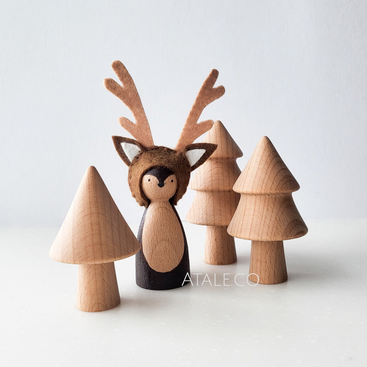 Atale - Deer Wooden Peg Doll