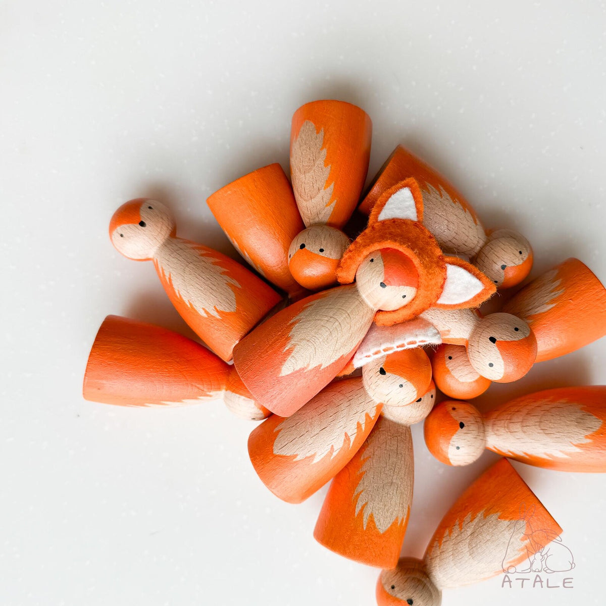 Atale - Fox Wooden Peg Doll