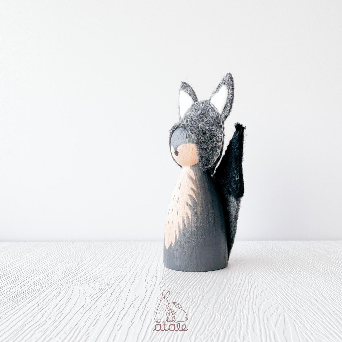 Atale - Wolf Wooden Peg Doll