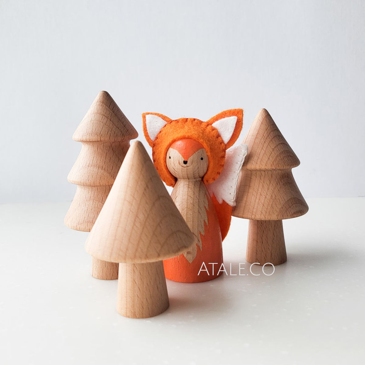 Atale - Fox Wooden Peg Doll