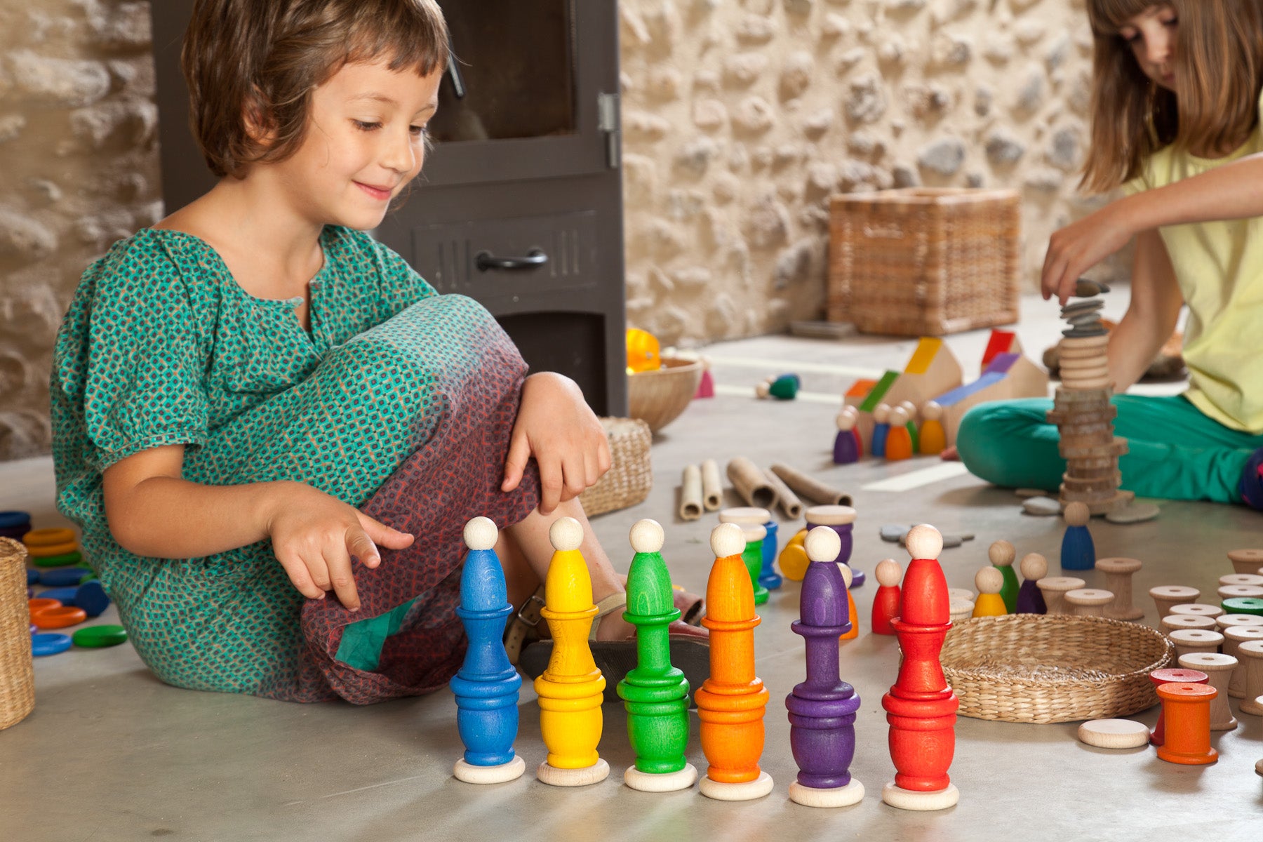 Grapat Nins, Mates & Coins (18 wooden pieces) - Cheeky Junior