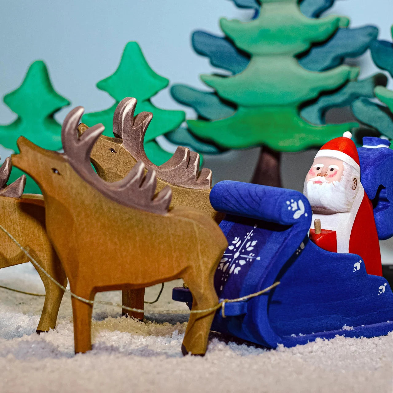 Bumbu Toys Santa Claus, Sleigh and Reindeer Set