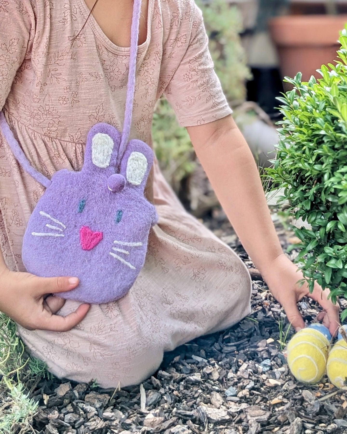 Tara Treasures Felt Easter Bunny Bag (Pink, Mint and Lilac)