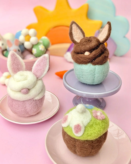 Tara Treasures Felt Easter Bunny Cupcakes Set of 3