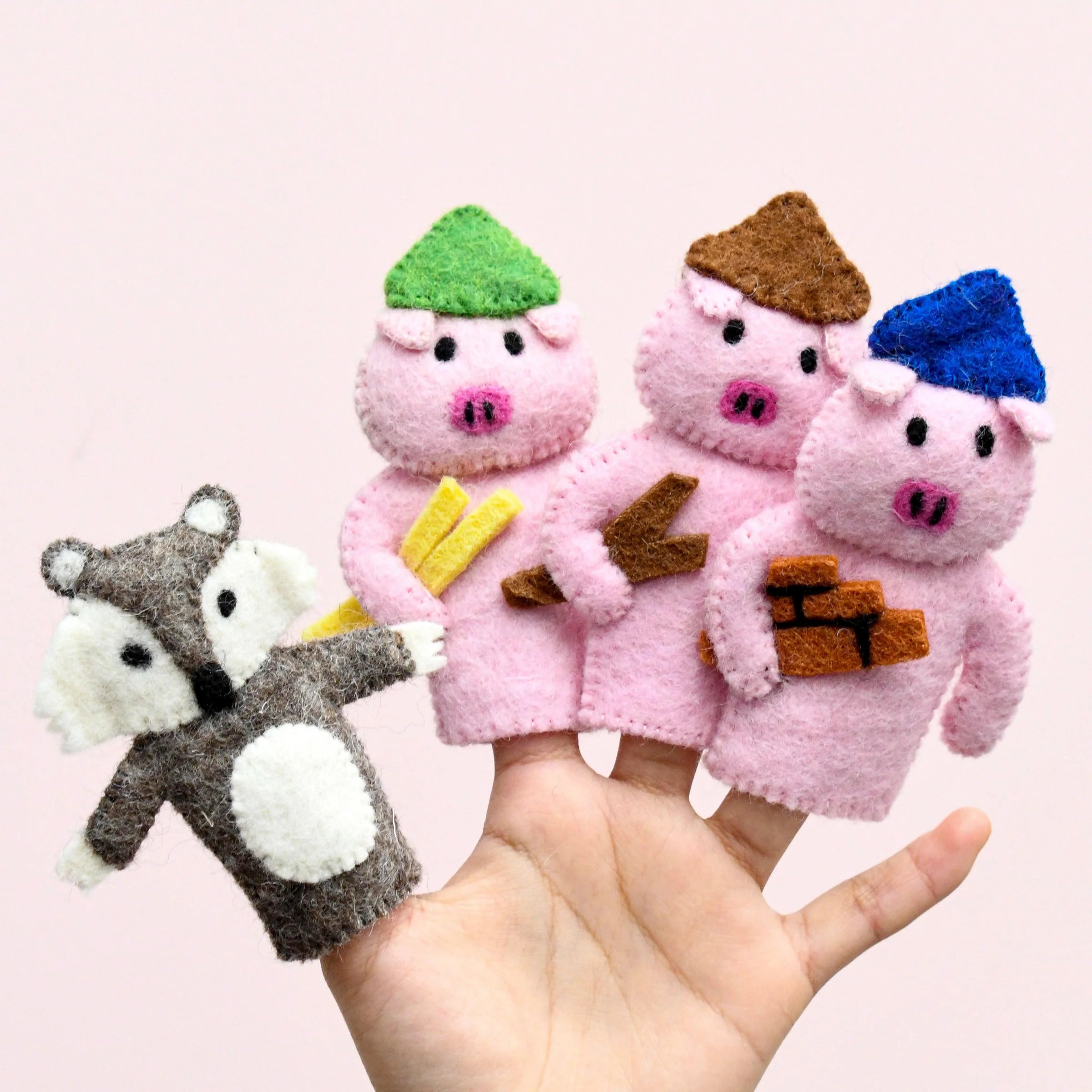 Tara Treasures The Three Little Pigs Finger Puppet Set - Cheeky Junior