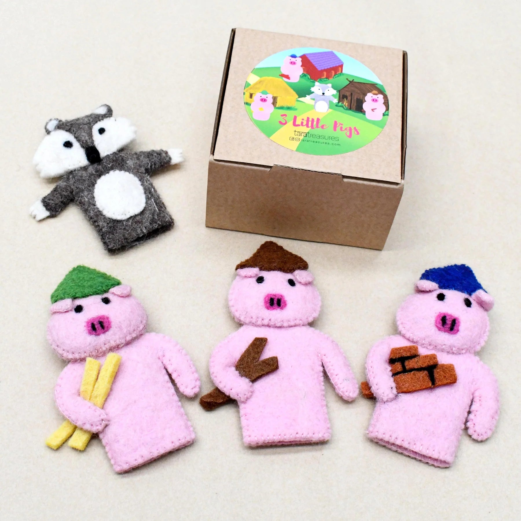 Tara Treasures The Three Little Pigs Finger Puppet Set